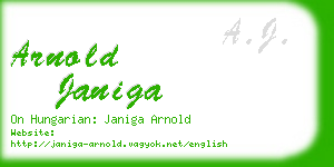 arnold janiga business card